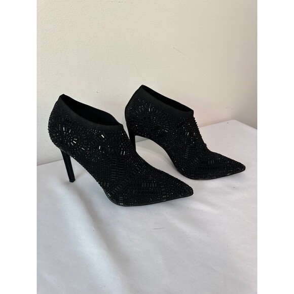 THALIA SODI KARMEN BLACK RHINESTONE BOOTIE 9.5 - Picture 3 of 5
